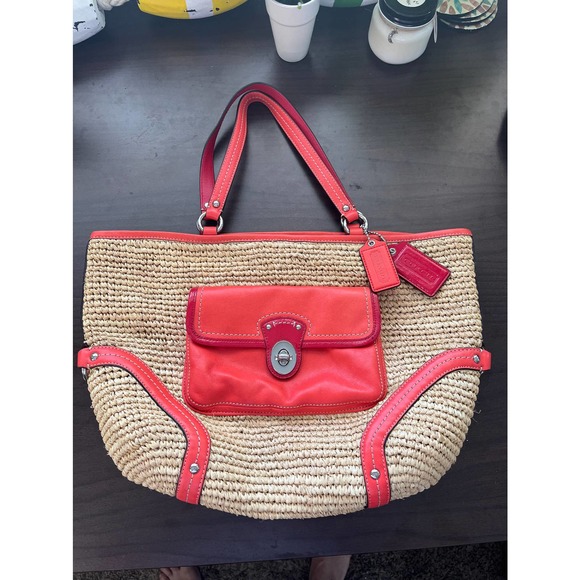 Coach Handbags - Coach Hamptons Straw Tote